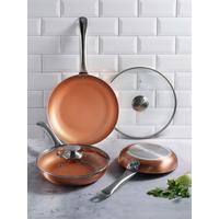 Serpenyőkészlet Optimum Plus - rézszínű/áttetsző, Modern, Üveg/fém (18/22/26cm)