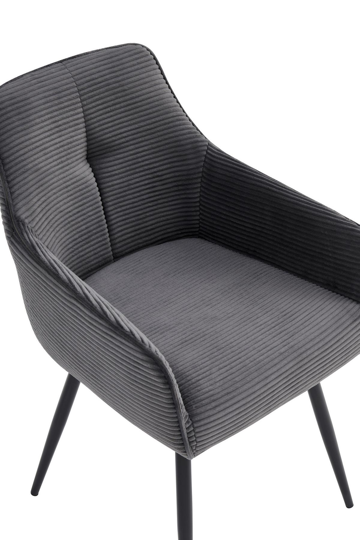 ARMLEHNSTUHL-SET VERONA II S 2ER-SET - Anthrazit/Schwarz, MODERN, Textil/Metall (55/85/61cm) - P & B