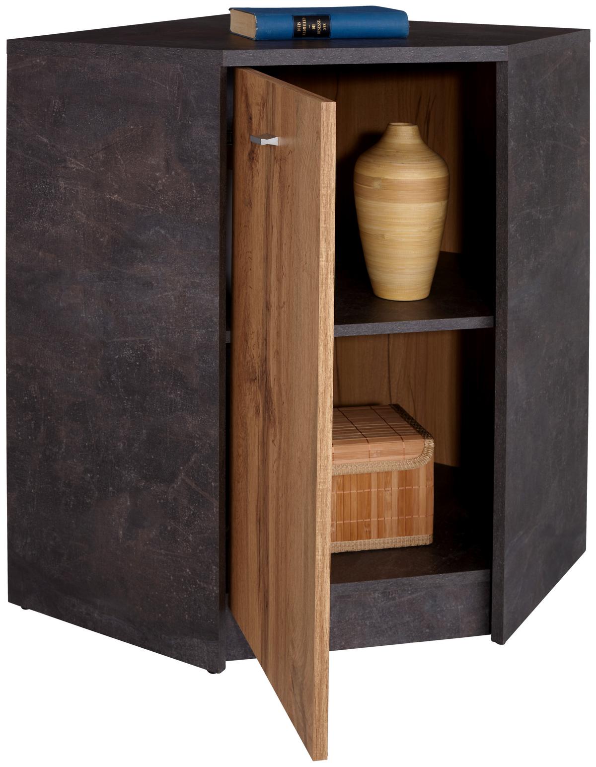 Komoda 4-You Yuk10 - siva/barve hrasta, Moderno, leseni material (60,9/85,4/60,9cm) - Mömax