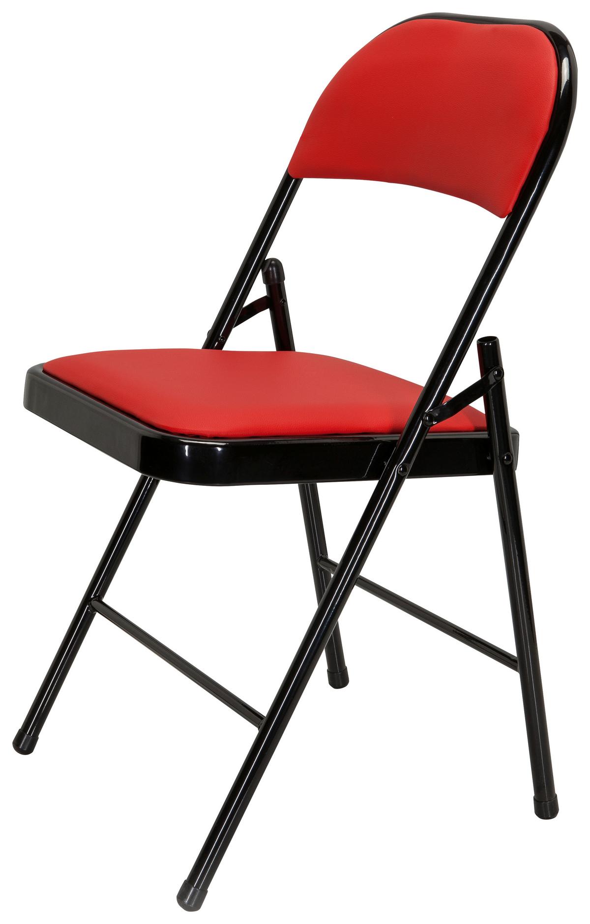 Zložljiv Stol Tudela Pu, Rdeča - rdeča/črna, Basics, kovina/tekstil (44/80/49cm) - MID.YOU
