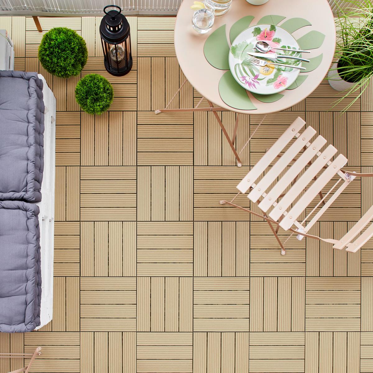 Terrassenfliese Willy Hellbraun ca. 30x30x2,2cm - Hellbraun, Basics, Kunststoff (30/30/2,2cm) - Mömax