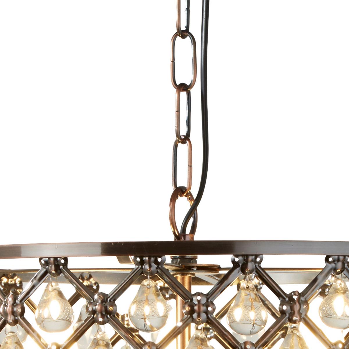 Kristály Függőlámpa Marquise 7813-3cu - rézszínű, Lifestyle, üveg/fém (38/100cm)