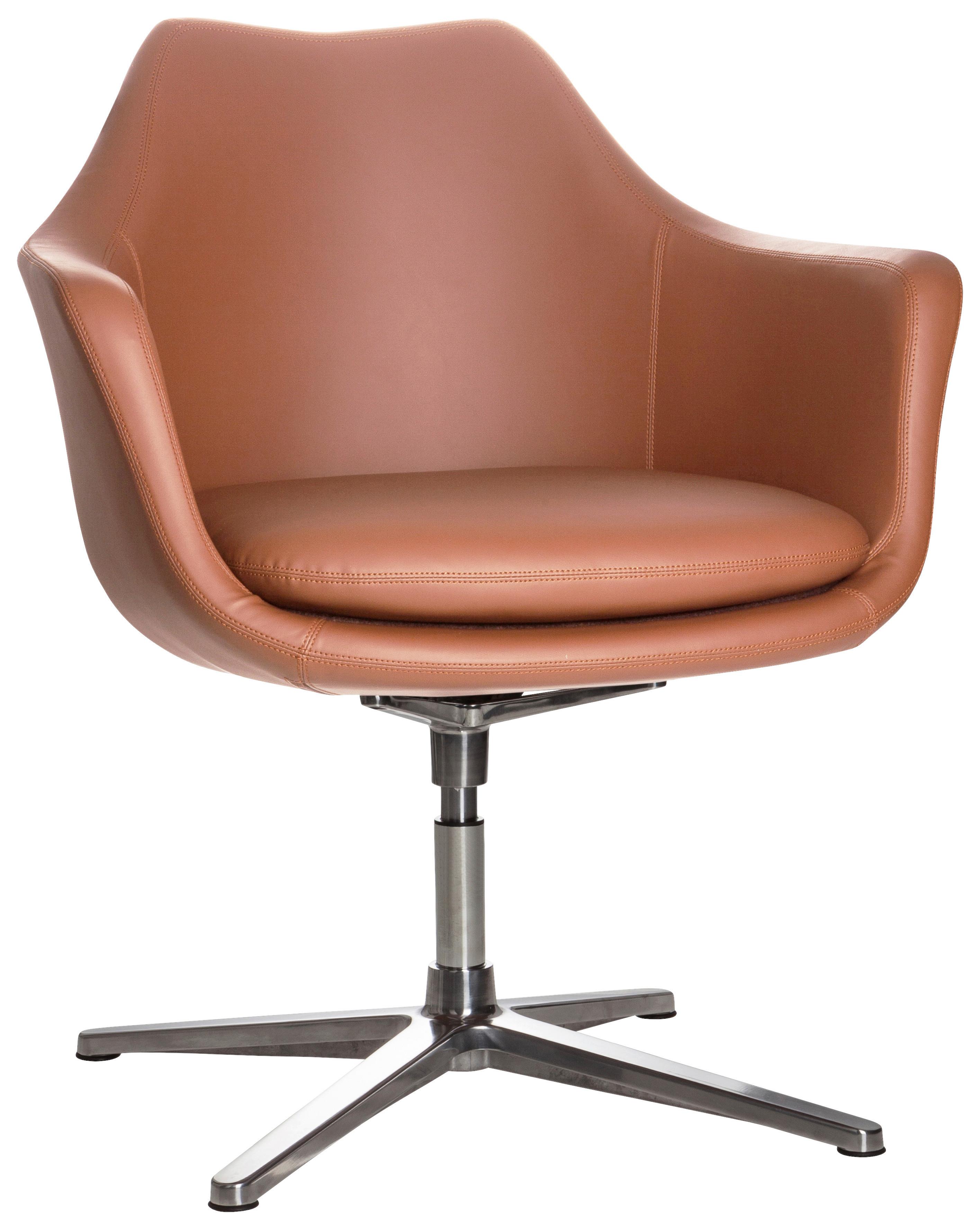 Vrtljivi Stol Artemia, Rjava - srebrne barve/rjava, Basics, kovina/tekstil (67/85/63cm) - MID.YOU