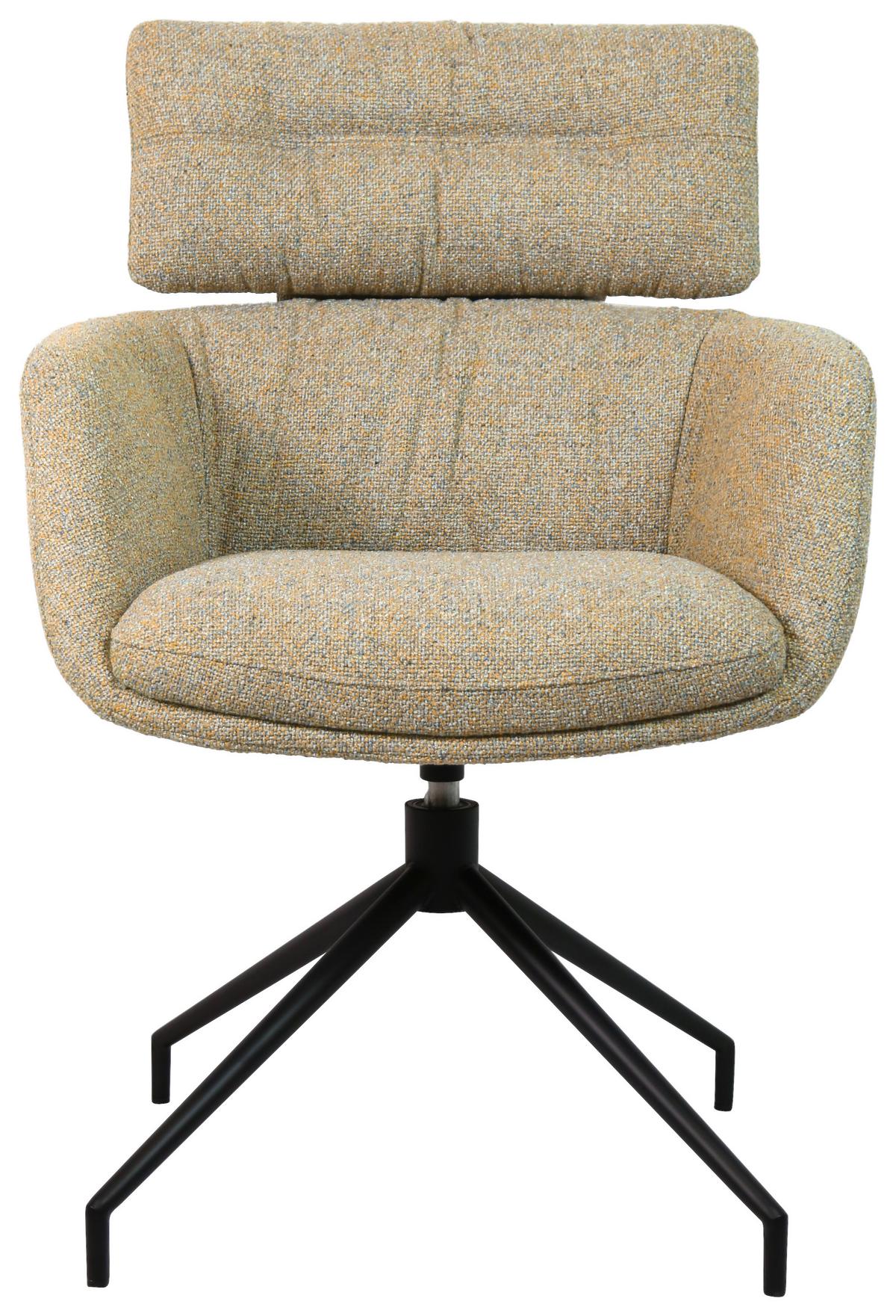 KRZESŁO Z PODŁOKIETNIKAMI PABLO -EXKLUSIV- - czarny/szarobrązowy, Design, metal/tkanina (62/92/66cm) - Dieter Knoll