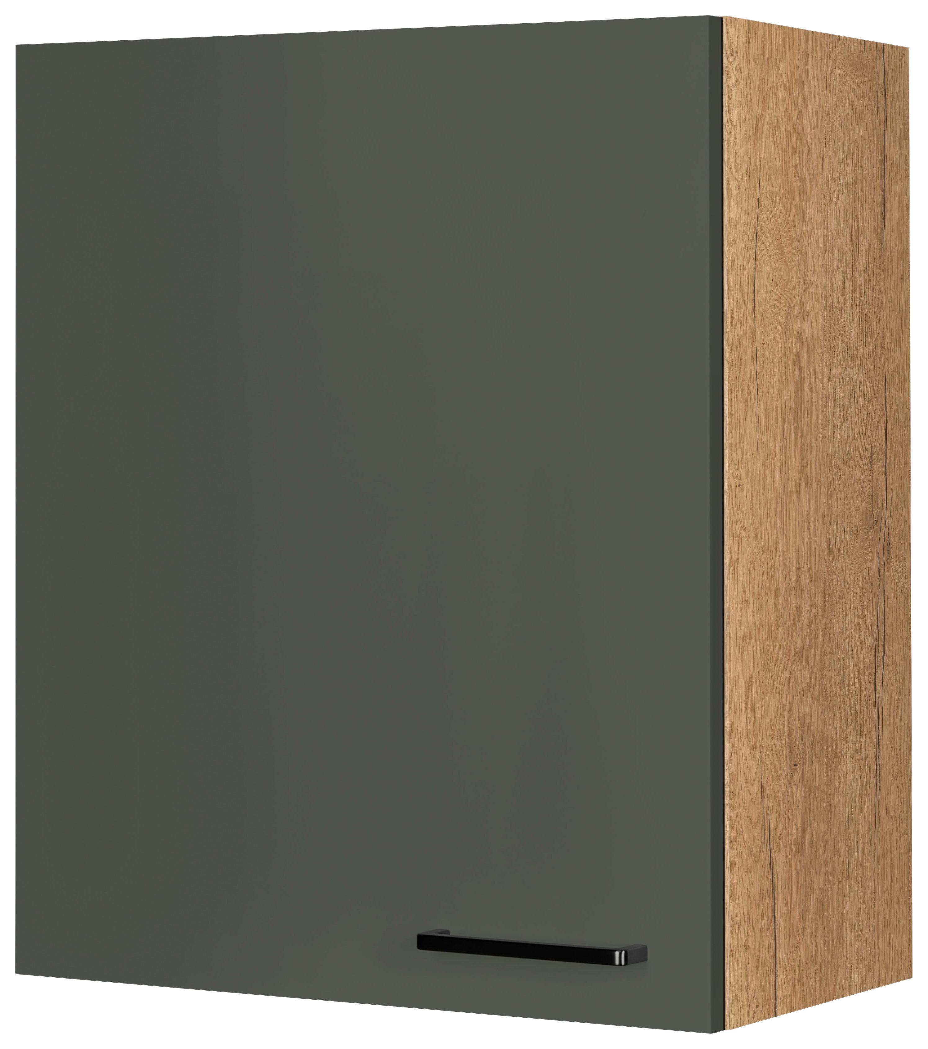 Küchenoberschrank Easytouch Grün - Eichefarben/Schwarz, MODERN, Holzwerkstoff/Metall (60/72/35cm) - Nobilia