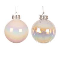 Glob de Crăciun cca. 8 cm Grace - alb/străveziu, Basics, plastic (8cm)