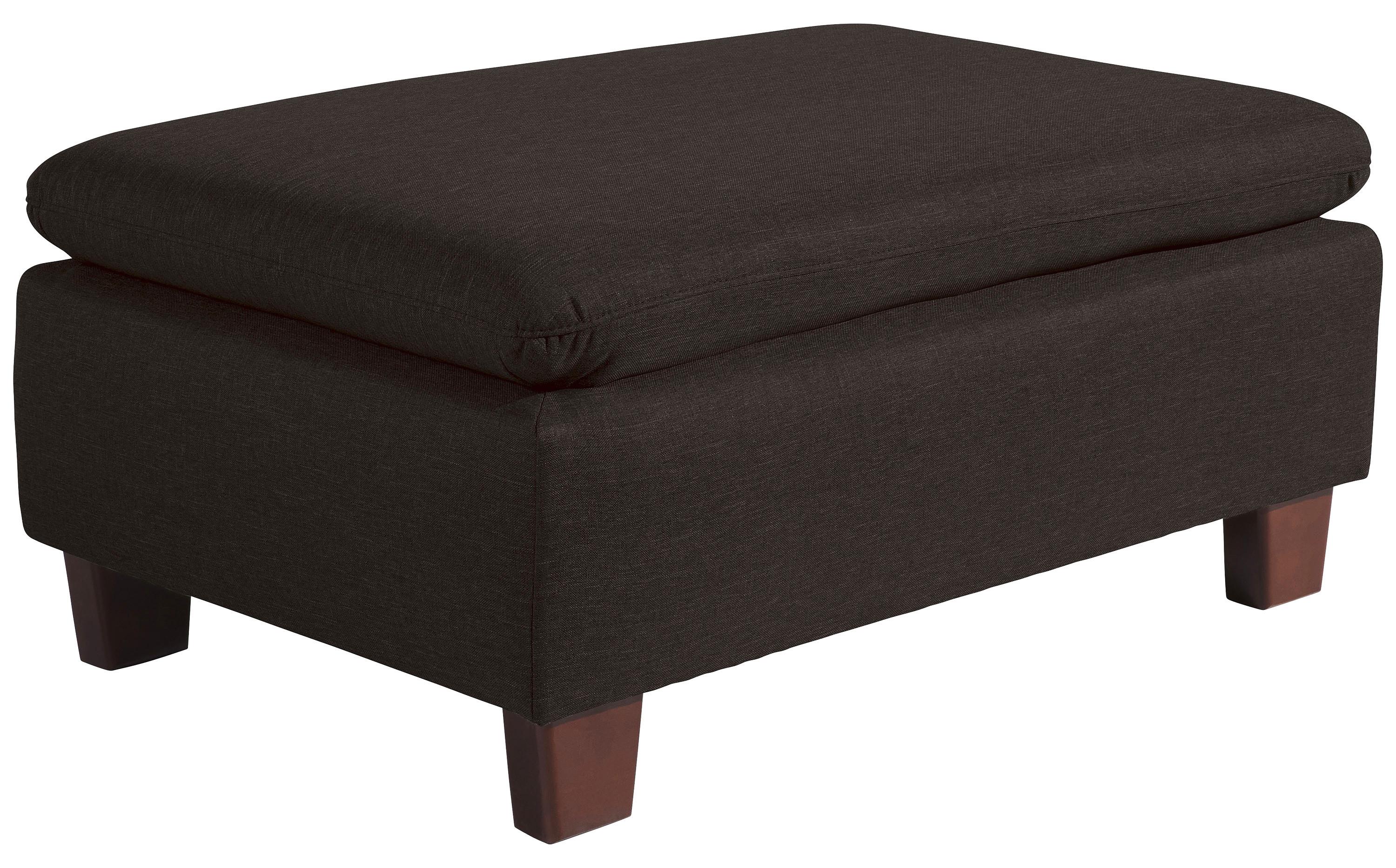 HOCKER AARON - Dunkelbraun/Nussbaumfarben, Design, Holz/Textil (90/60/43cm) - Max Winzer