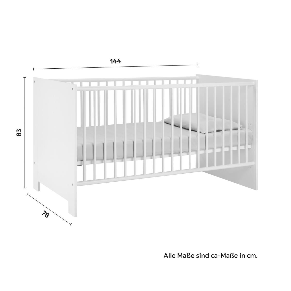 POKÓJ NIEMOWLĘCY OLIVIA - biały, Konventionell (334/186/266cm) - Bessagi Kids