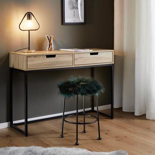 Hocker Luzie Dunkelgrün Kunstfell - Schwarz/Grün, MODERN, Fell/Metall (30/50cm) - Bessagi Home