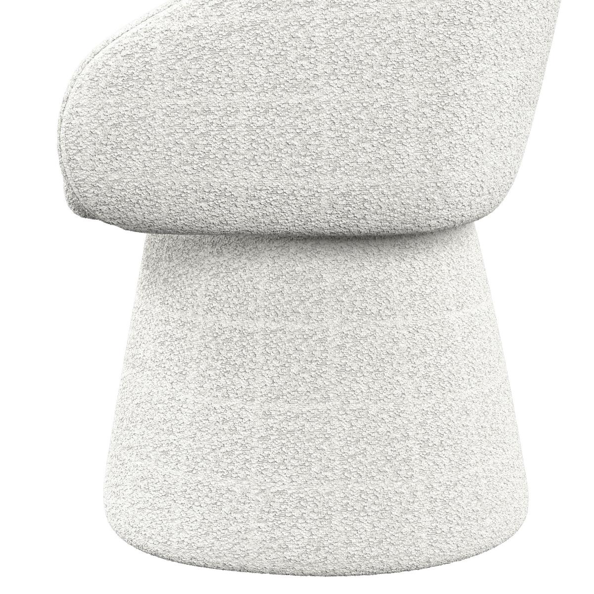 Armlehnstuhl Maia Weiß Chenille Drehbar Gepolstert - Weiß, MODERN, Textil/Metall (60/84,5/59cm) - Bessagi Home
