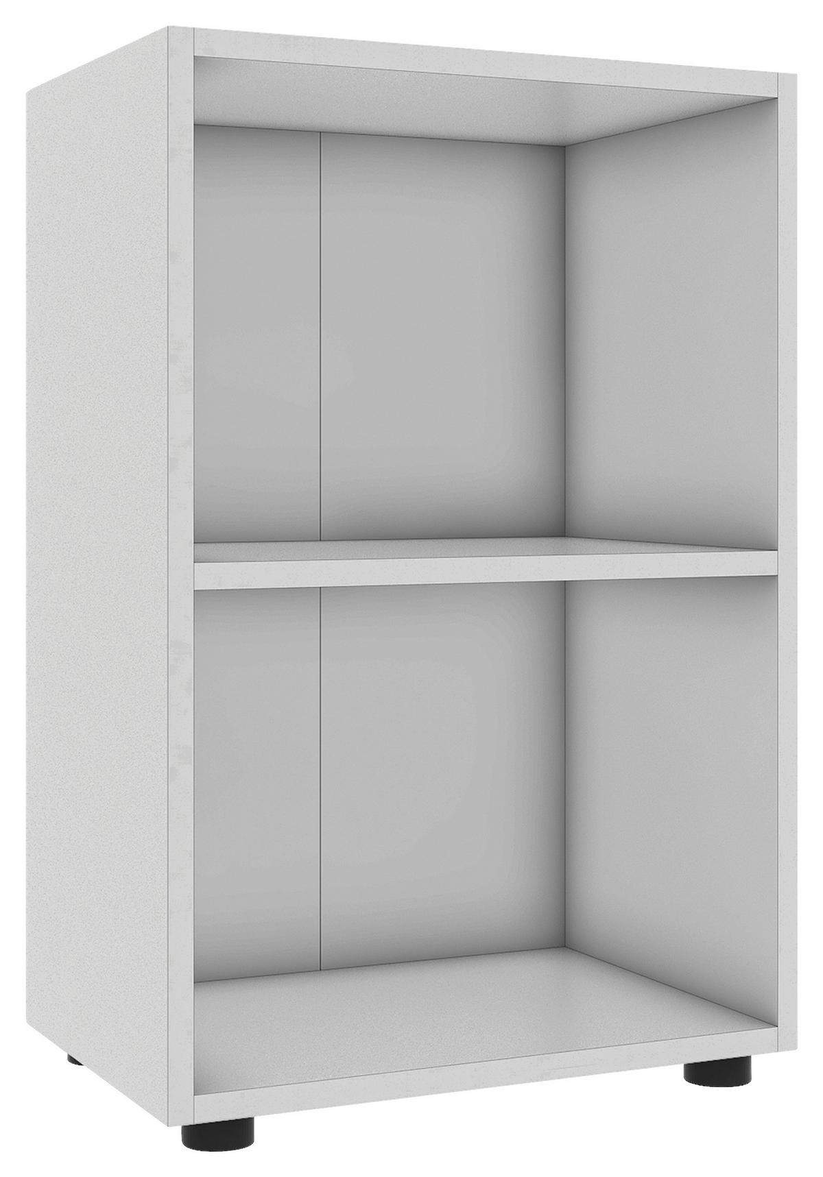 Regal Ulas 2, Bela - črna/bela, Moderno, umetna masa/leseni material (49/74/32cm) - MID.YOU