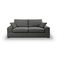 3-Sitzer-Sofa Veda Grau - Schwarz/Grau, Basics, Holz/Textil (221/93cm) - MID.YOU