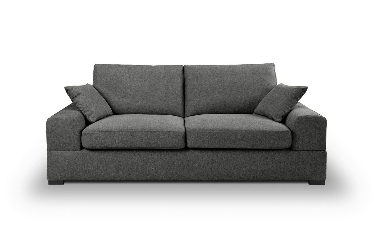 3-Sitzer-Sofa Veda Grau - Schwarz/Grau, Basics, Holz/Textil (221/93cm) - MID.YOU