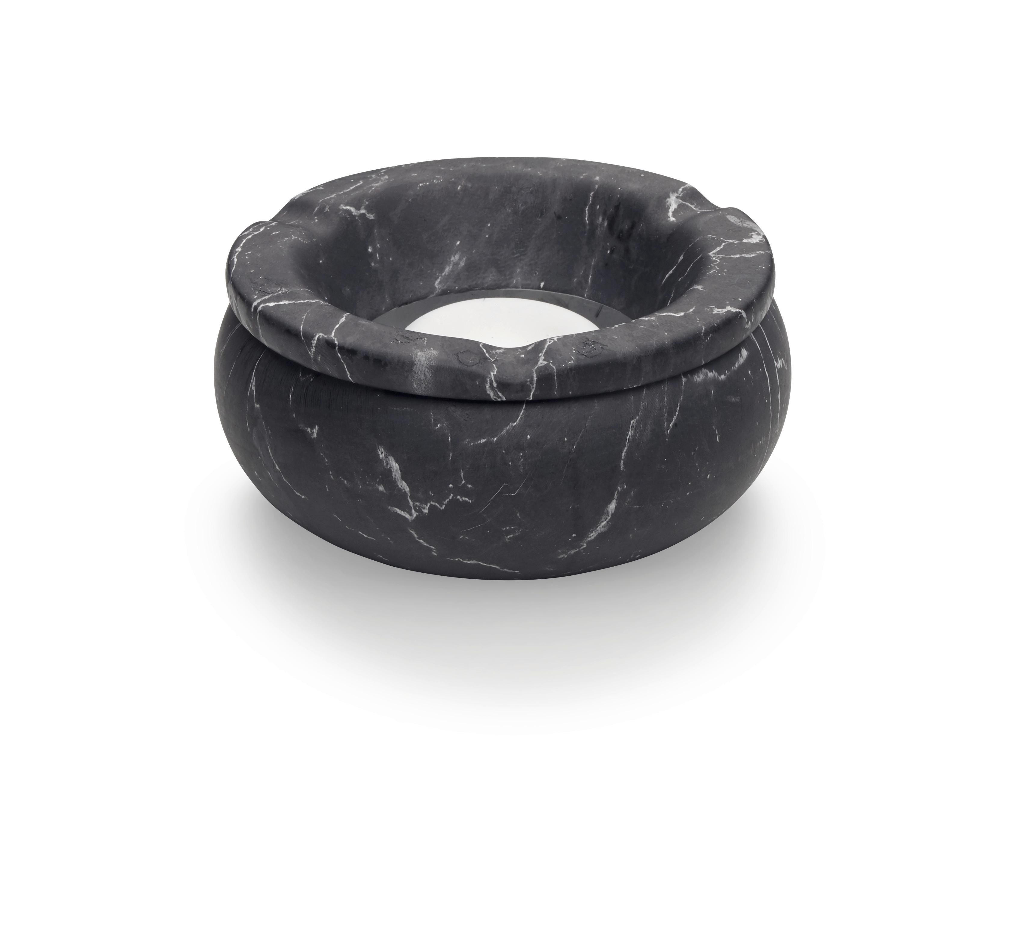 Aschenbecher Marble aus Keramik - Schwarz, Keramik (15/5,7cm) - Modern Living