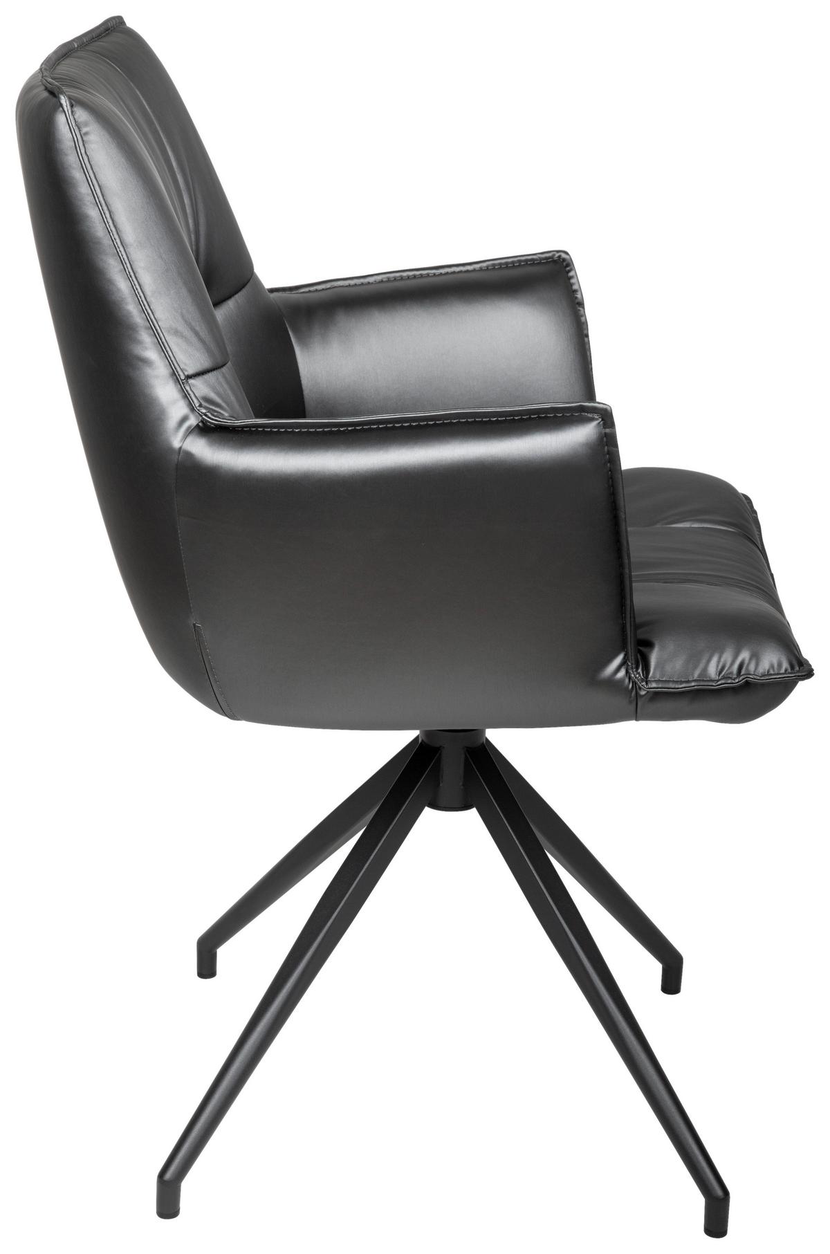 KRZESŁO Z PODŁOKIETNIKAMI OSAKA SPACE -EXKLUSIV- - czarny/szary, Design, metal/tkanina (59/89,5/63cm) - Novel