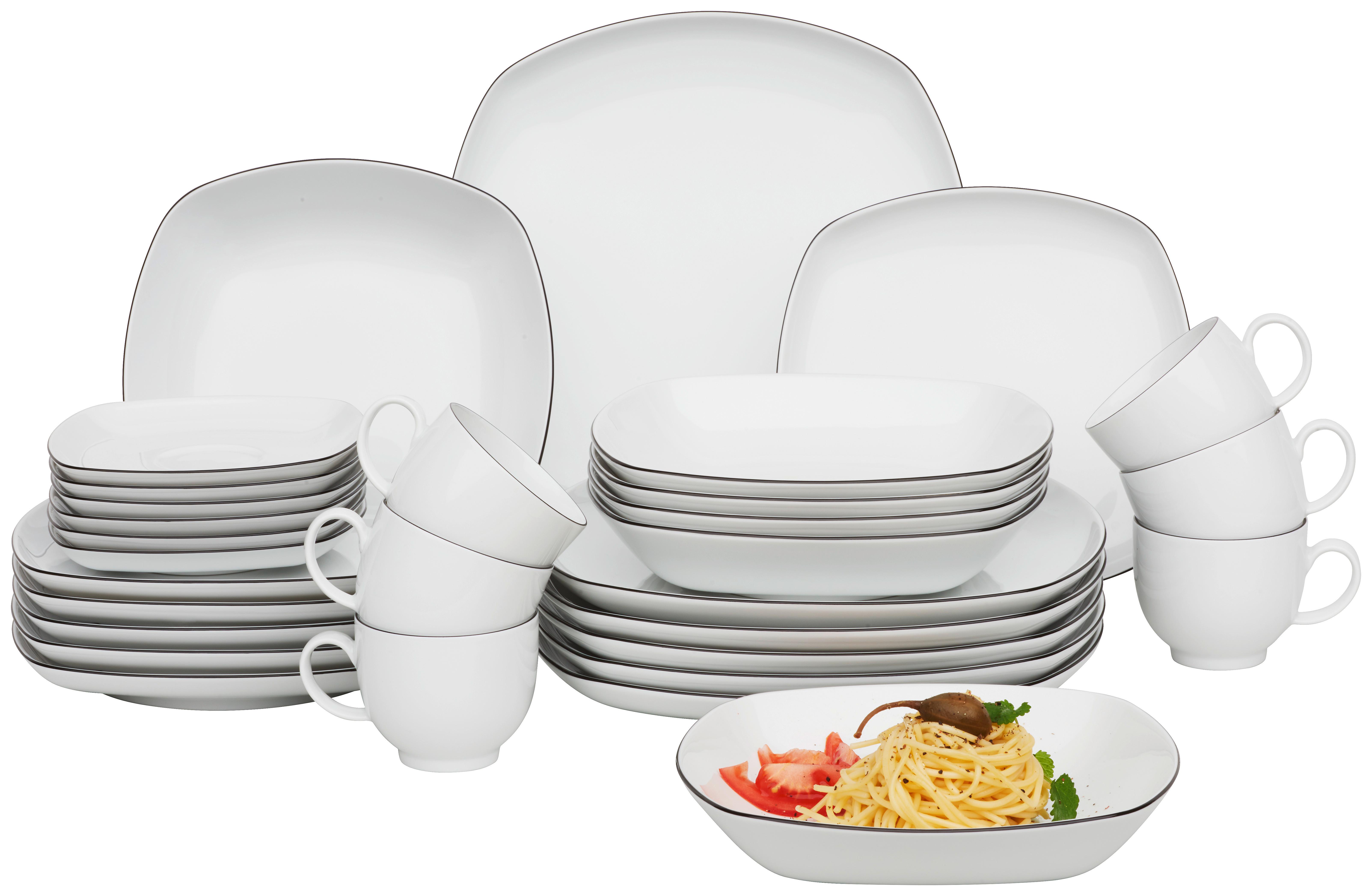 SERWIS OBIADOWO-ŚNIADANIOWY CHILE - czarny/biały, Design, ceramika - Seltmann Weiden