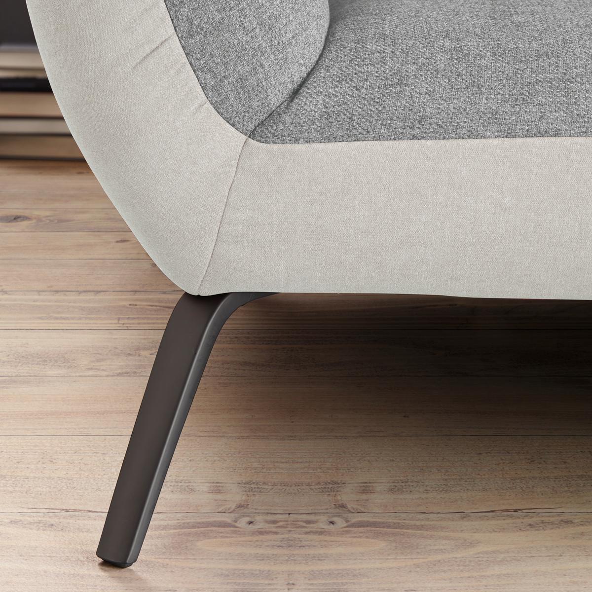 Bigsofa Trendy Silberfarben - Silberfarben/Schwarz, MODERN, Holzwerkstoff (260/93/124cm) - Premium Living