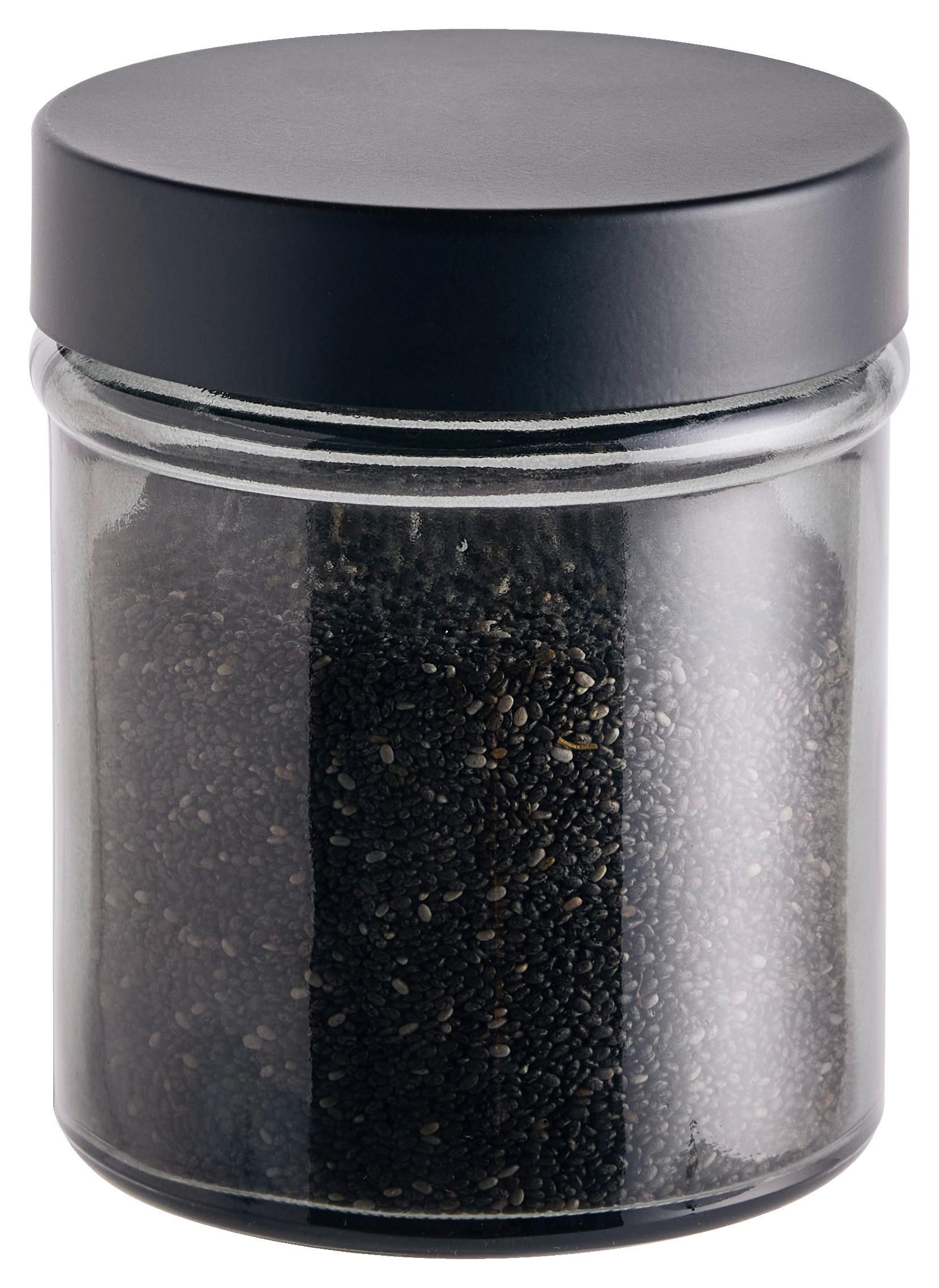 FÖRVARINGSBURK MAGNUS BLACK - 0,3 L - svart/grå, Modern, metall/plast (8.5/8.5/10.5cm) - Mömax