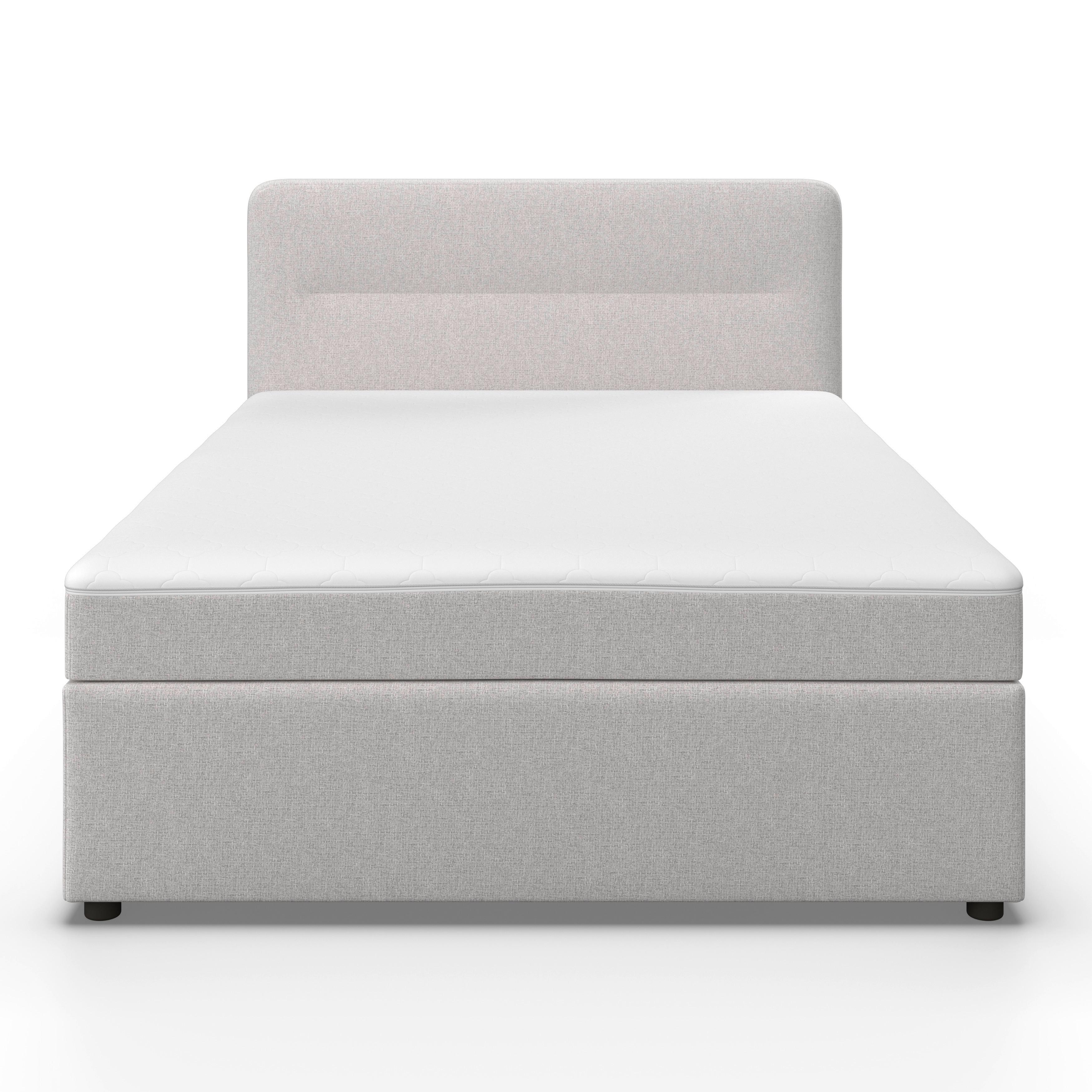 BOXSÄNG MARCO - ljusgrå/svart, Modern, trä/textil (140/200cm) - Bessagi Home