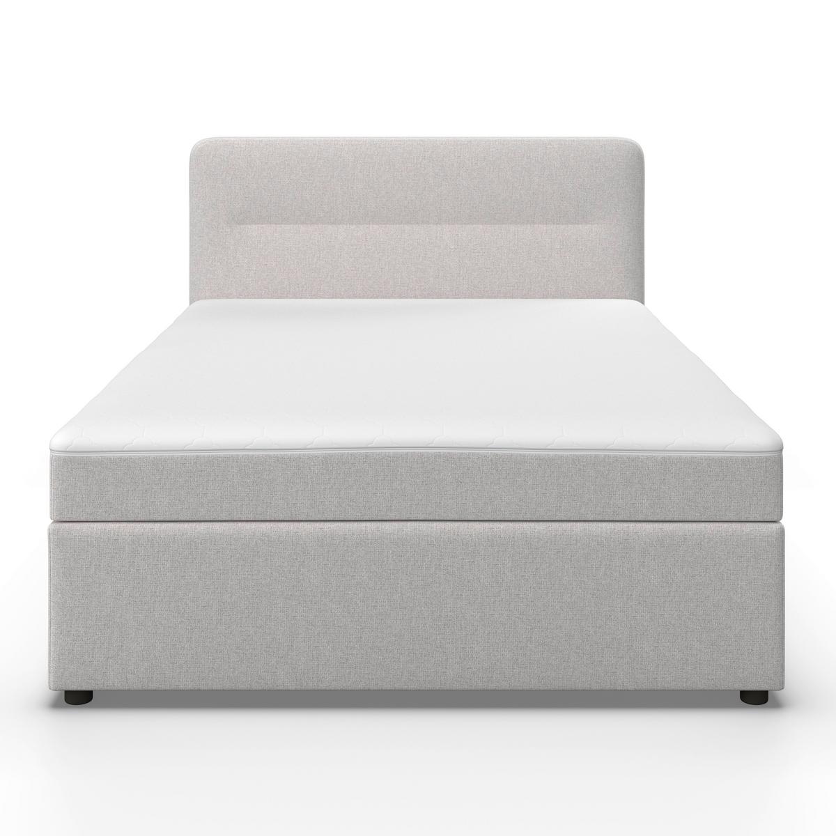 Pat boxspring Marco Gri deschis, cca. 140x200 cm - gri deschis, Modern, lemn/textil (140/200cm) - Bessagi Home