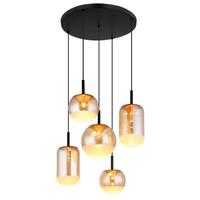 Led Viseća Svjetiljka Severin - narančasta/boje mjeda, Konvencionalno, staklo/metal (71/150cm)