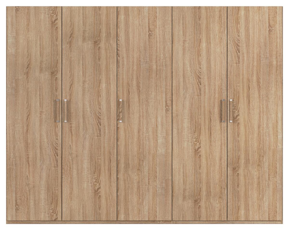 Omara S Klasičnimi Vrati Evelyn, Barva Hrasta - srebrne barve/hrast sonoma, Design, umetna masa/leseni material (251/197/60cm) - Novel
