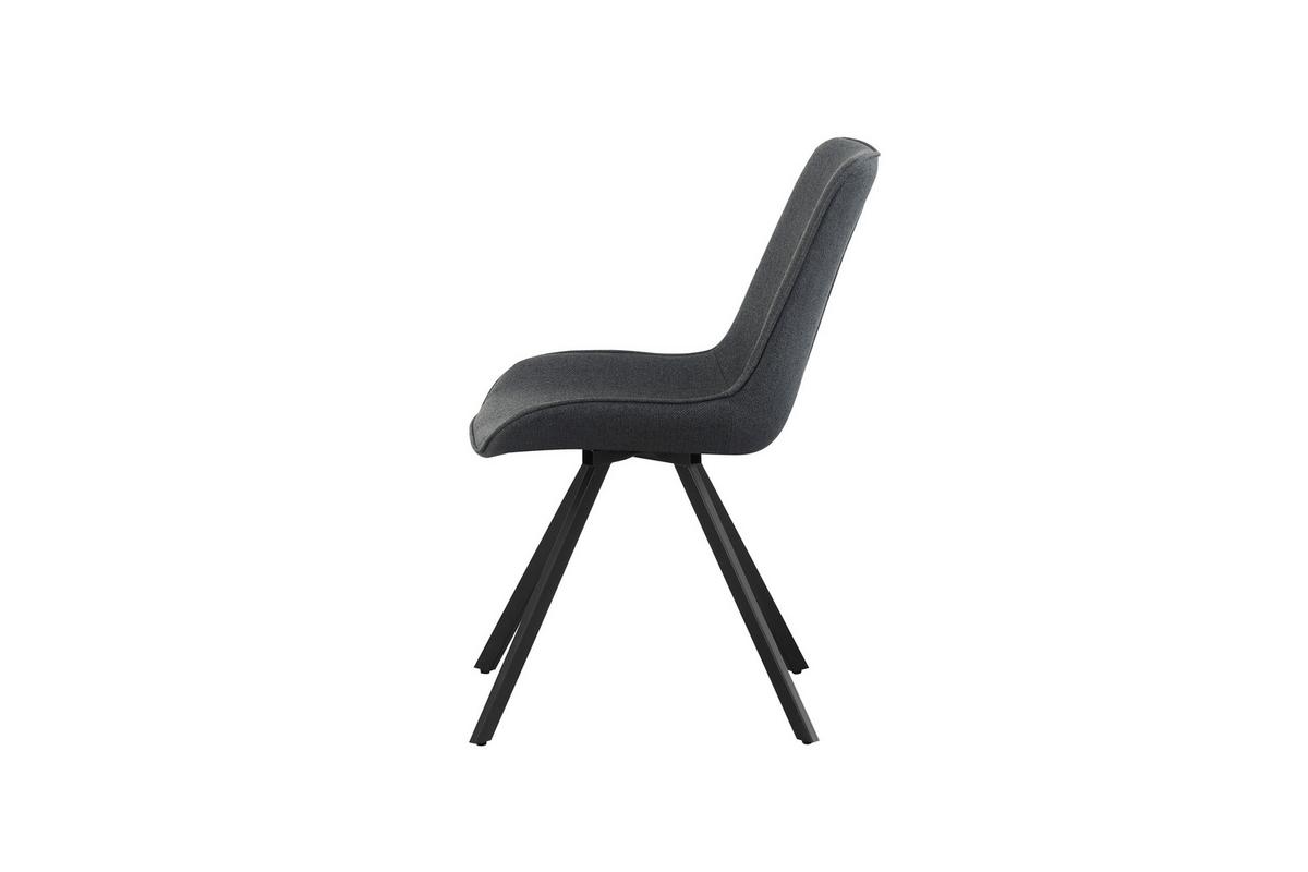 STUHL-SET EMILIA - Anthrazit/Schwarz, Modern, Textil/Metall (52/85/61cm) - MID.YOU