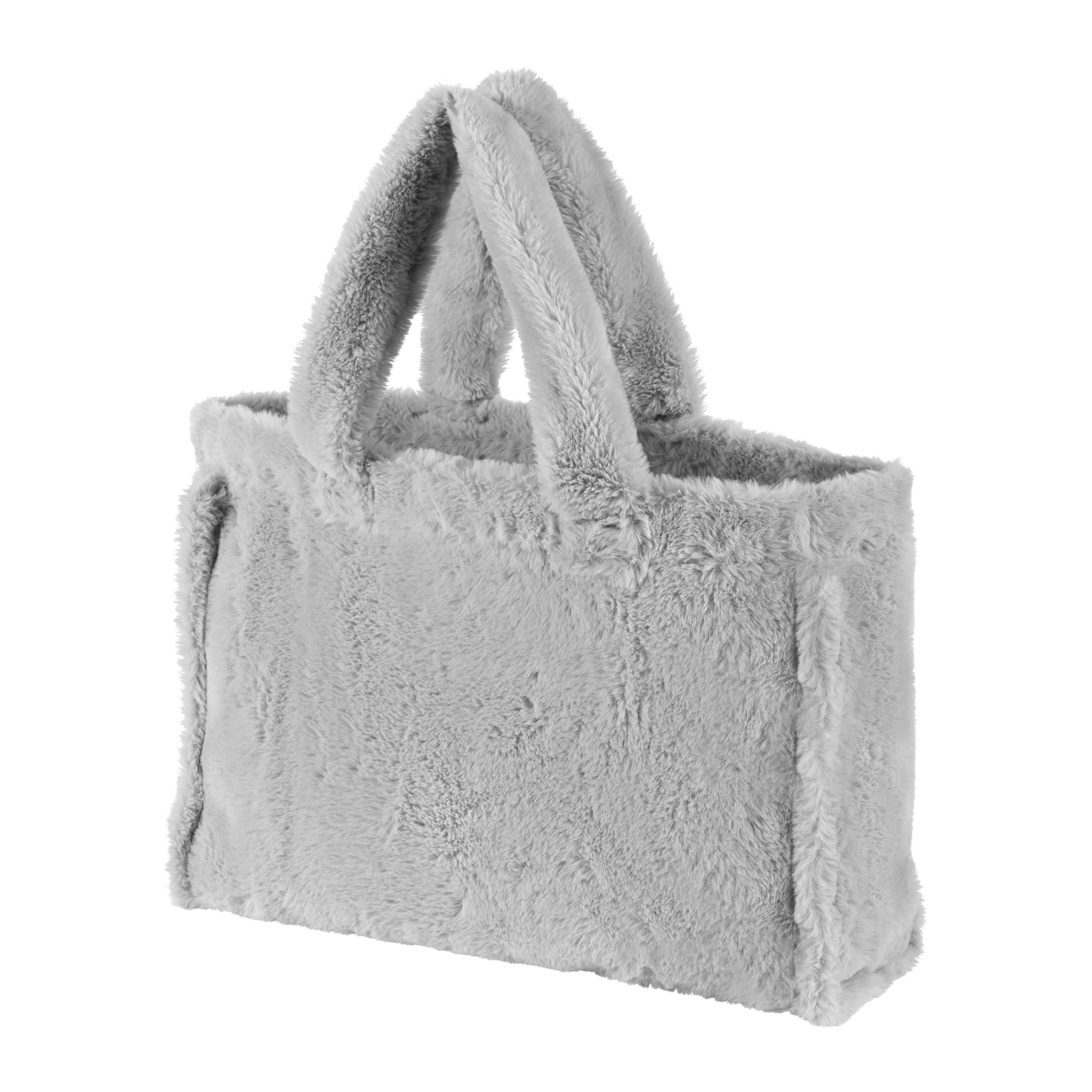 Einkaufstasche Liz Silber - Silberfarben, Textil (30/40cm) - Modern Living