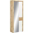 Garderobenschrank in Weiß/Eiche - Eichefarben/Silberfarben, MODERN, Holzwerkstoff/Kunststoff (75/202/38cm) - PREMIUM LIVING