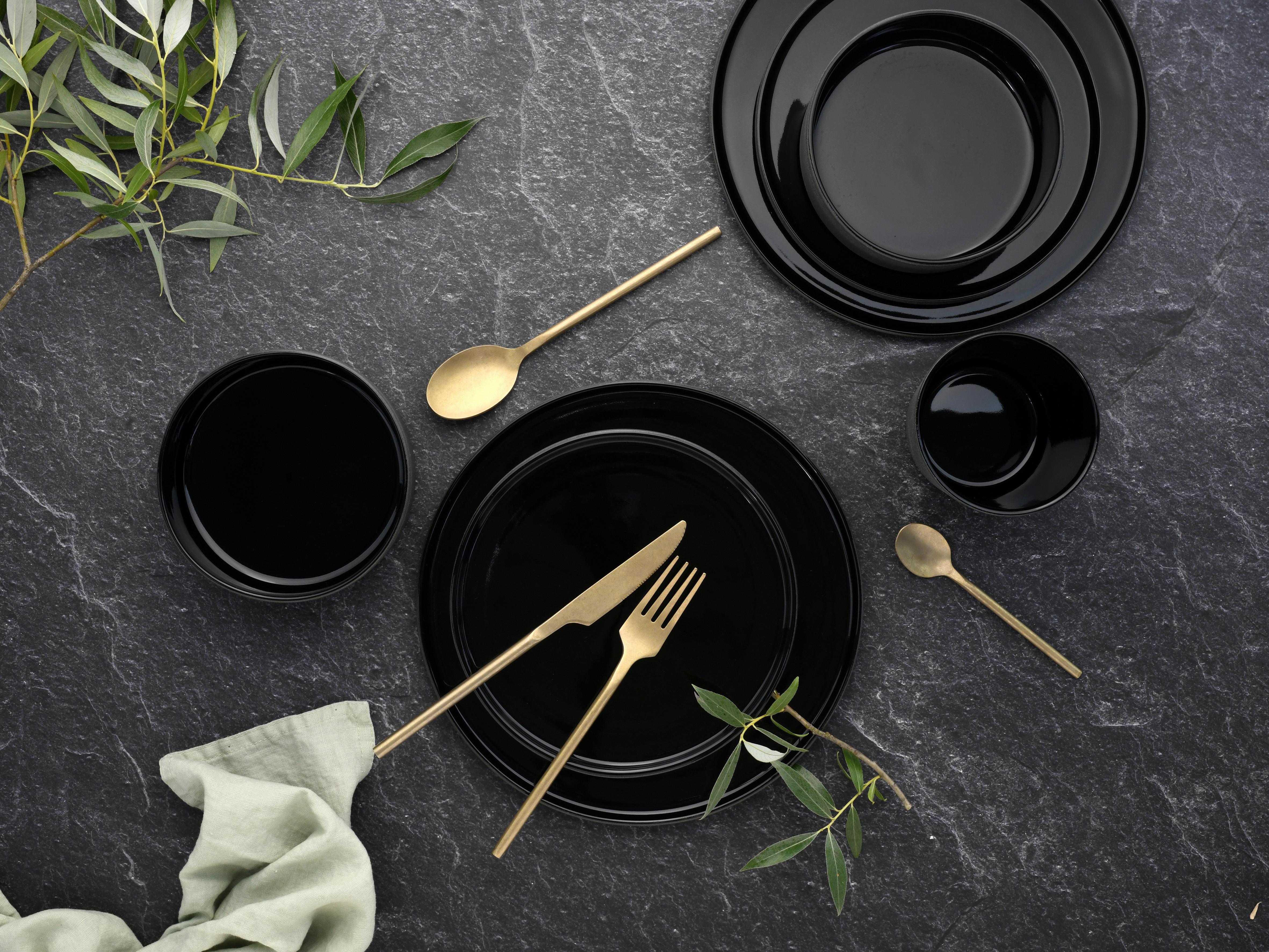 Set Krožnikov Futuro Black, 4-Delni - črna, Basics, keramika (26cm) - Creatable