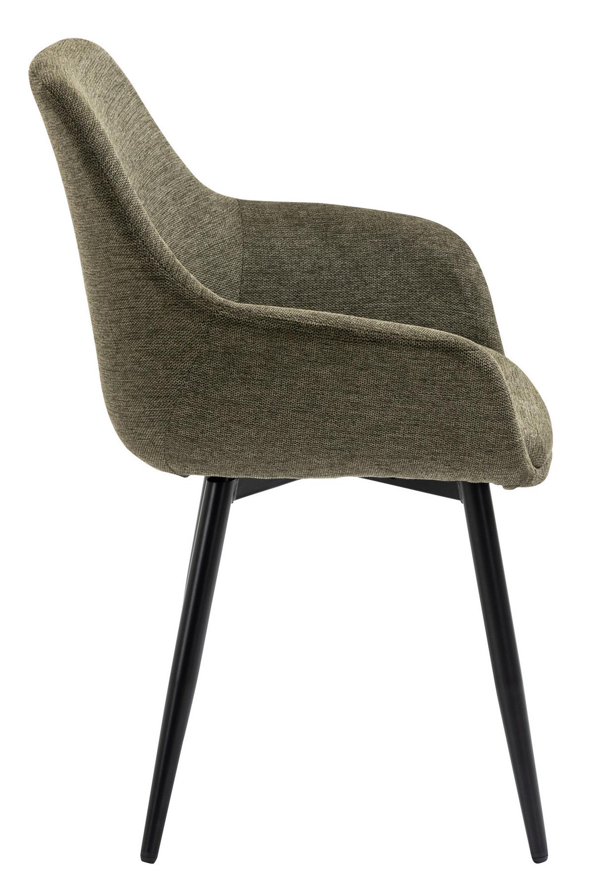 Set Naslanjačev Lena, Zelena, 2-Delni - črna/zelena, Moderno, kovina/tekstil (64/86/59cm) - Livetastic