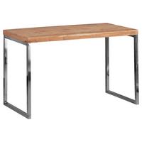 Schreibtisch "Guna", aus Akazie - Chromfarben/Akaziefarben, Design, Holz/Metall (120/60/76cm) - MID.YOU