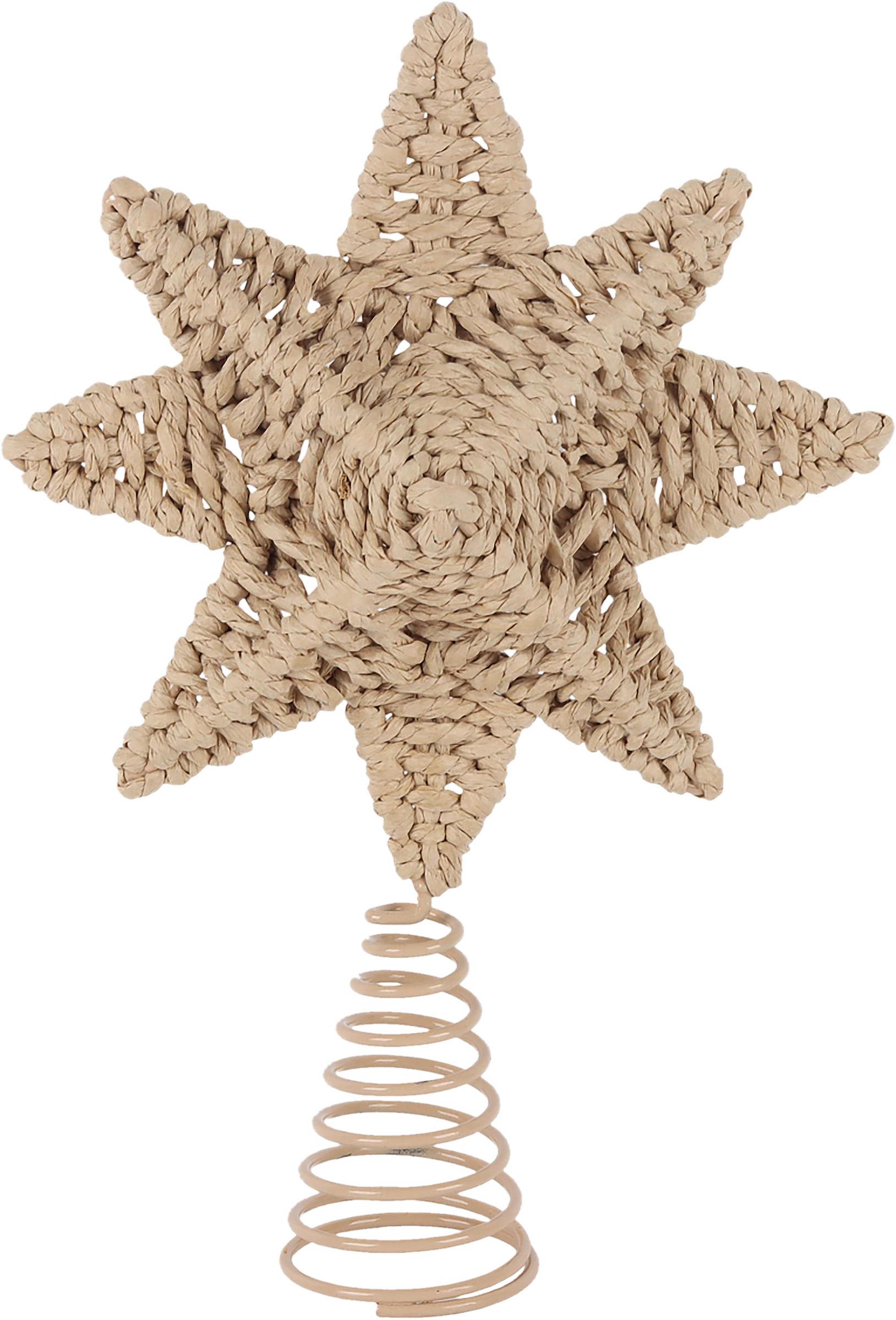 Christbaumspitze Star Naturfarben - Naturfarben, Papier/Metall (18,5/27/5,8cm) - Mömax