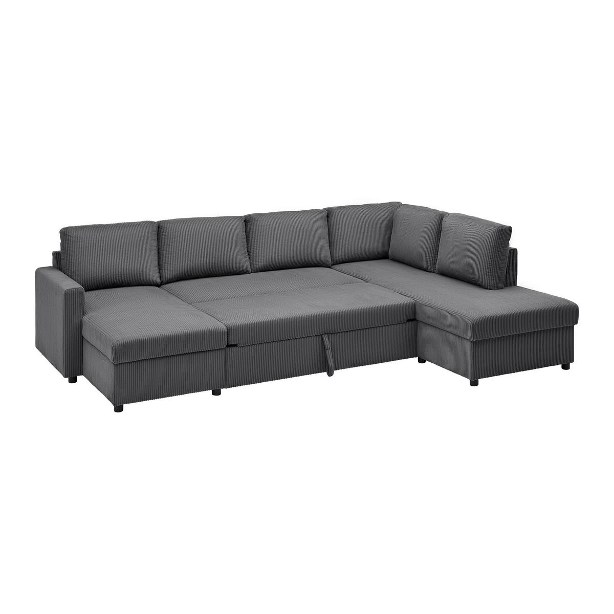 Sarokkanapé Martina - antracit, Modern, faalapú anyag/textil (276/89/204cm) - Mömax