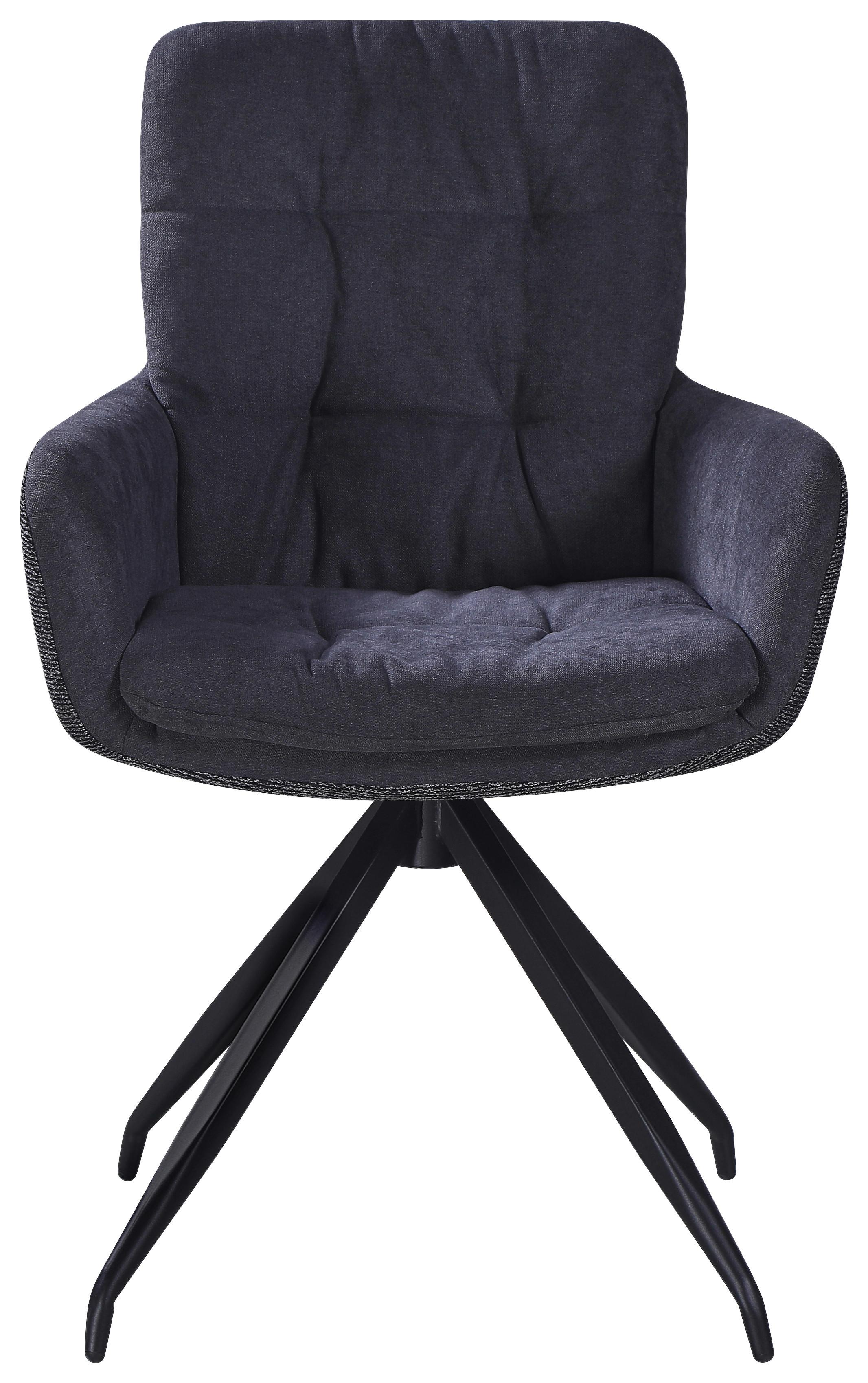 Armlehnstuhl Nova Grau/Schwarz - Schwarz/Grau, MODERN, Textil/Metall (61/89/67cm) - Premium Living