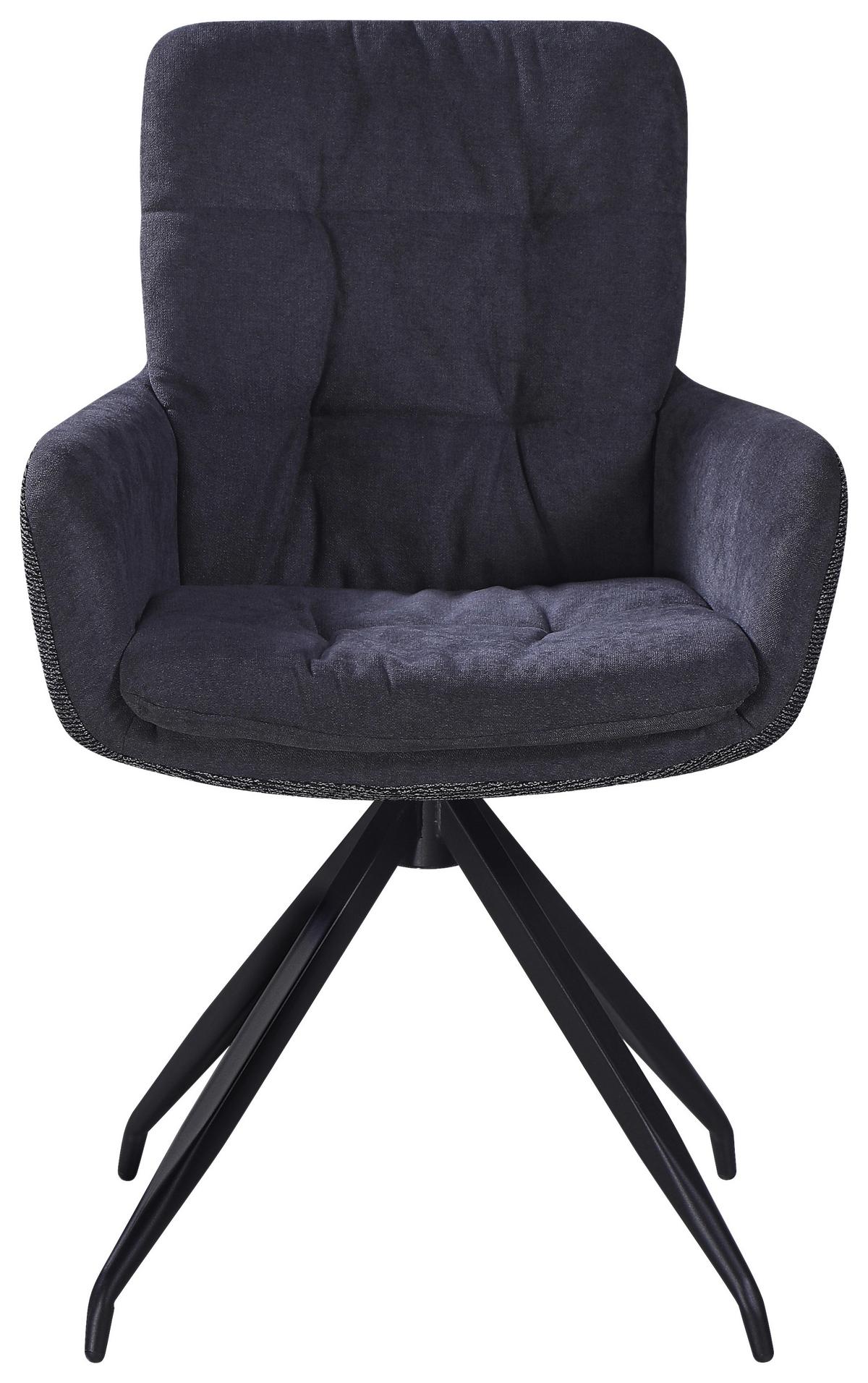 Armlehnstuhl Nova Grau/Schwarz - Schwarz/Grau, MODERN, Textil/Metall (61/89/67cm) - Premium Living