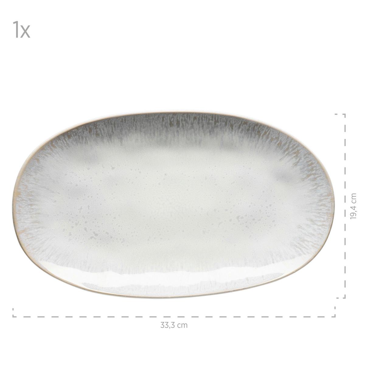 Servierplatten-set 931917 Weiss Postsicher - Weiss, Basics, Keramik (39/24,5/10cm) - Mäser