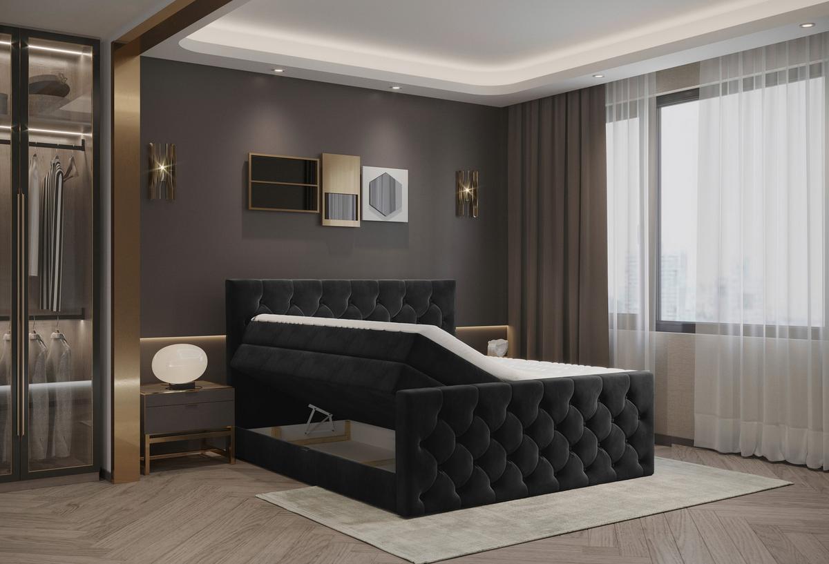 PAT BOXSPRING ELIO - bej/negru, Romantik / Landhaus, textil (180/200cm) - James Wood