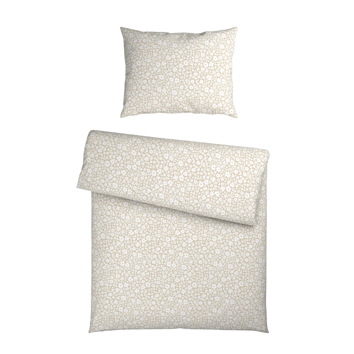 Lenjerie de pat Millefleur cca. 140x200/50x70 cm - bej, Modern, textil (140/200cm) - Mömax