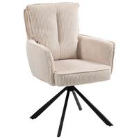 KRZESŁO Z PODŁOKIETNIKAMI ASHER - beżowy/czarny, Design, metal/tkanina (62/95/67cm) - Novel