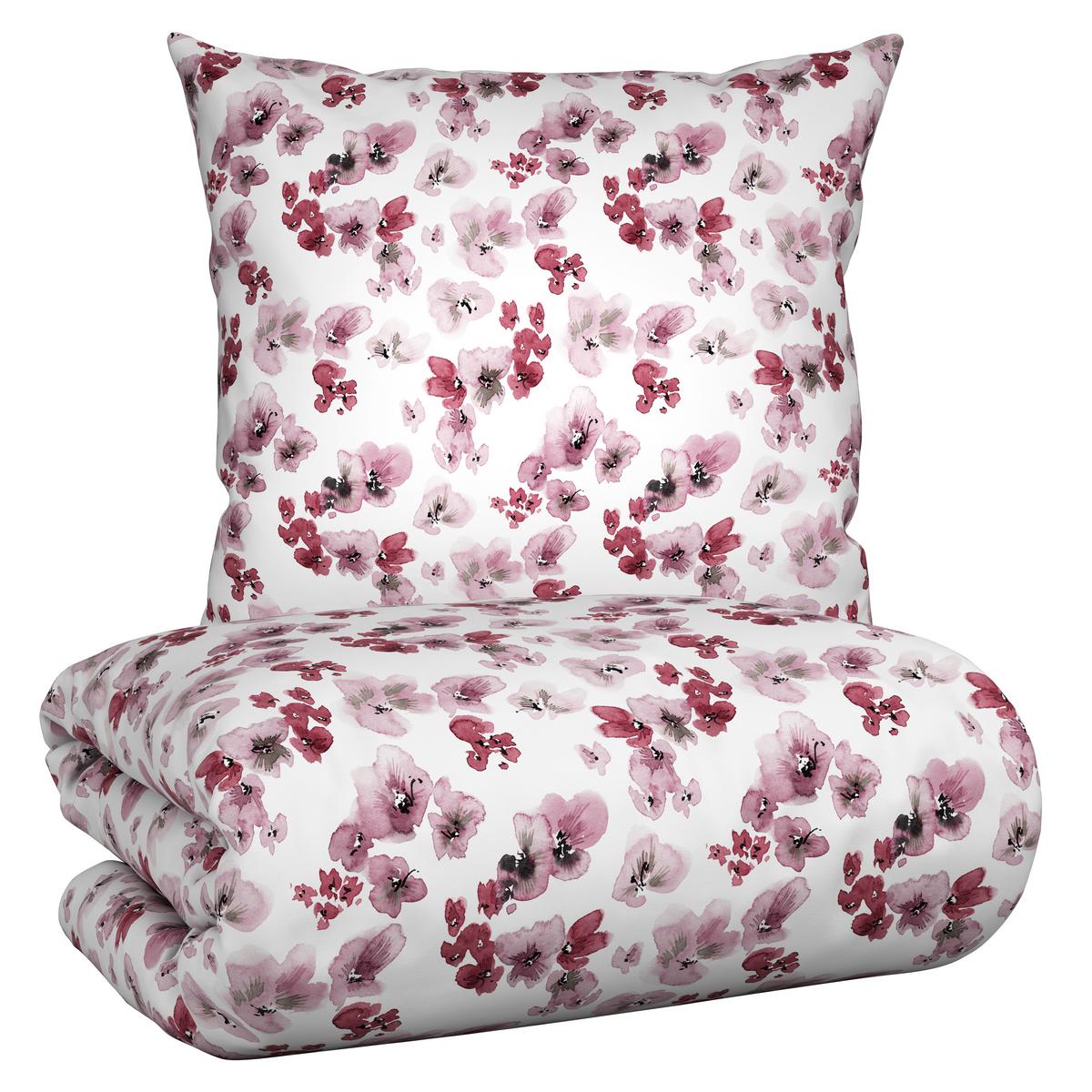 Bettwäsche Bio-Anna Weiß/Mauve ca. 135x200cm - Flieder/Mauve, Natur, Textil (135/200cm) - ecoTree