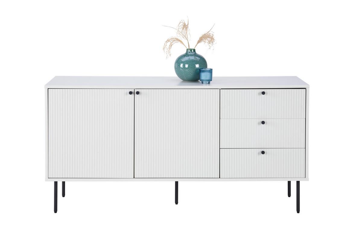 KOMODA SZEROKA ODENSE - jasnoszary/czarny, Design, materiał drewnopochodny/metal (150/74,6/40cm) - Xora