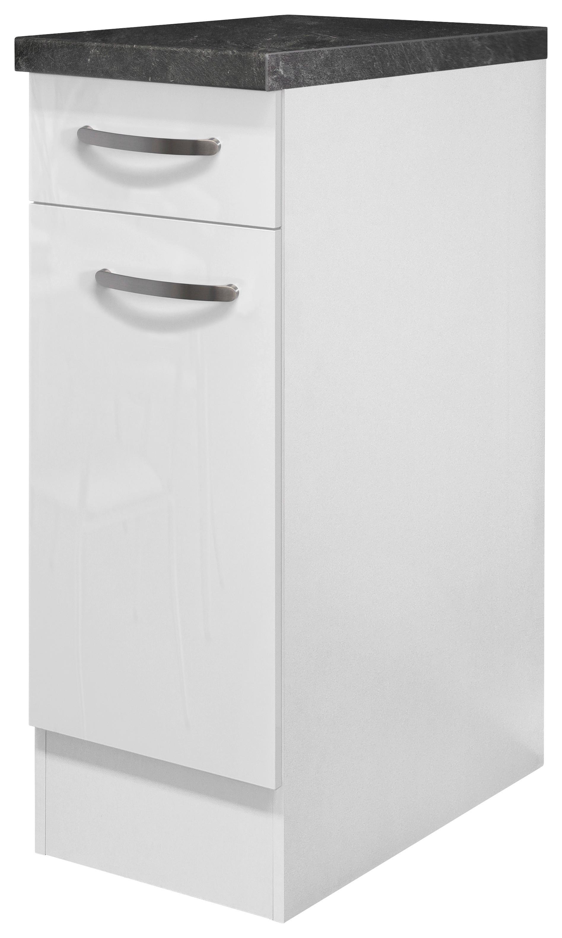 Kuhinjska Spodnja Omarica Alba, Bela, Š. 30 Cm - barve nerjavečega jekla/bela, Moderno, kovina/leseni material (30/86/60cm) - FlexWell