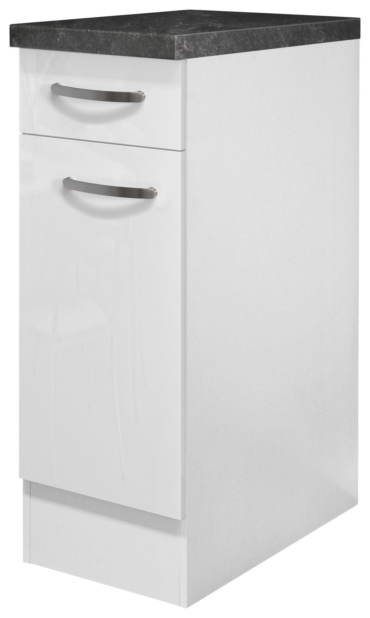 Kuhinjska Spodnja Omarica Alba, Bela, Š. 30 Cm - barve nerjavečega jekla/bela, Moderno, kovina/leseni material (30/86/60cm) - FlexWell