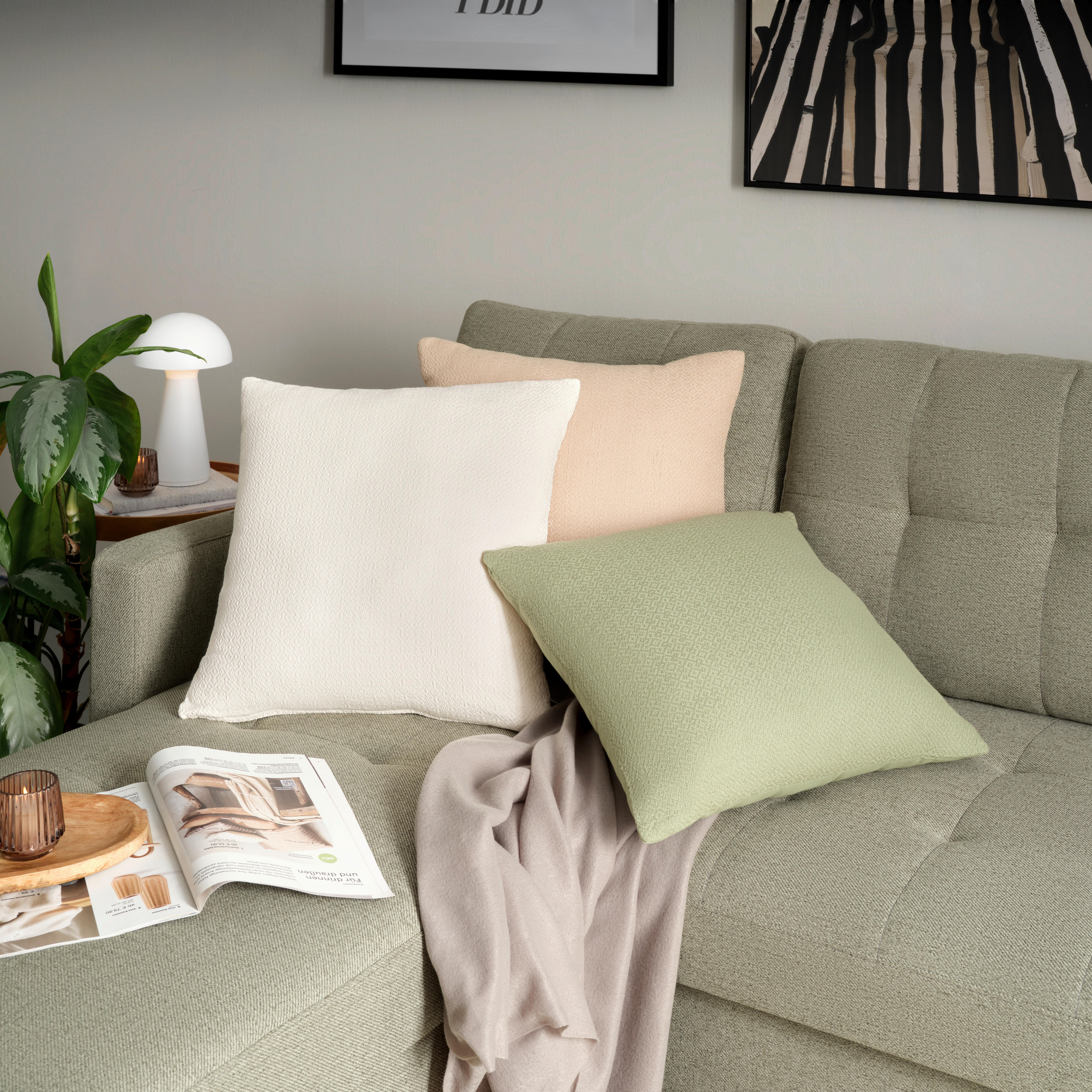 PRYDNADSKUDDE CHLOE - beige, Modern, textil (45/45cm) - Mömax