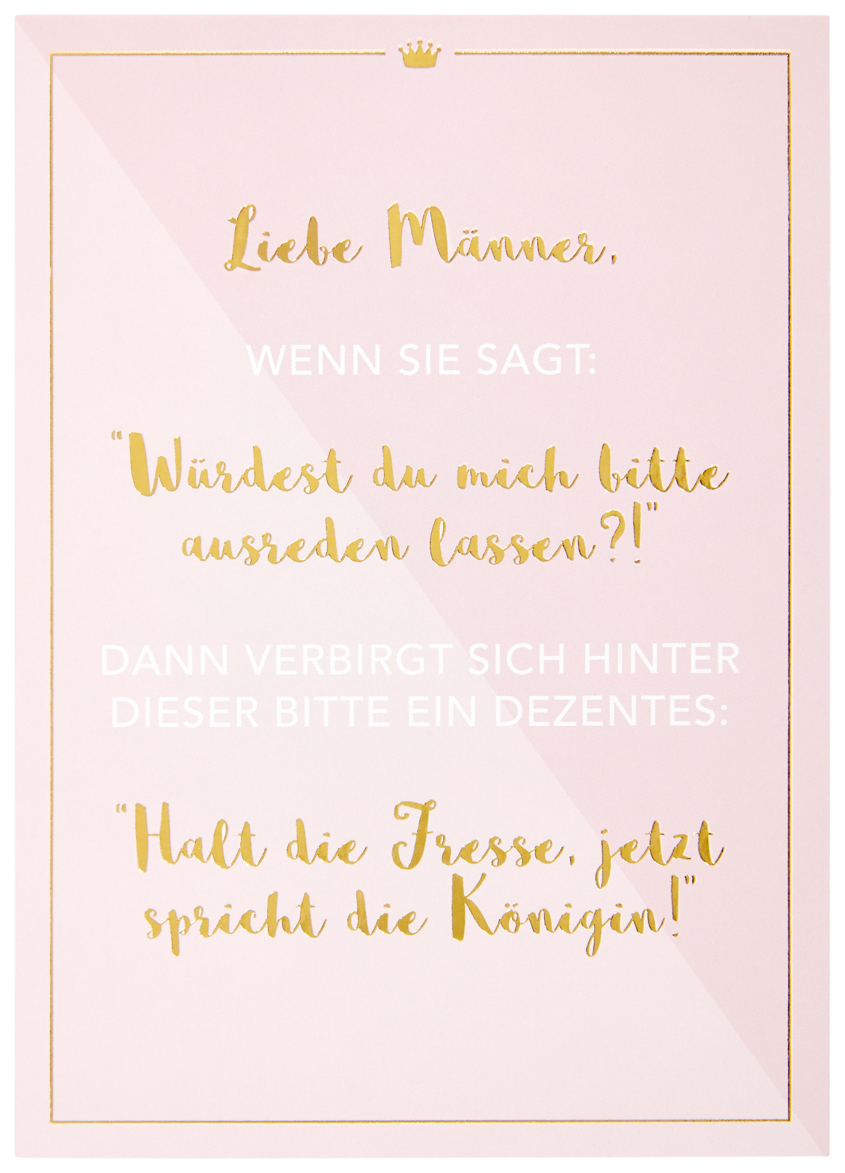 Postkarte Vollzeitprinzessin in Rosa - Goldfarben/Rosa, Papier (10,5/14,8cm) - Vollzeitprinzessin