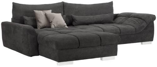 Wohnlandschaft Waikiki in Schwarz - Chromfarben/Schwarz, KONVENTIONELL, Kunststoff/Textil (337/69/228cm) - Mömax