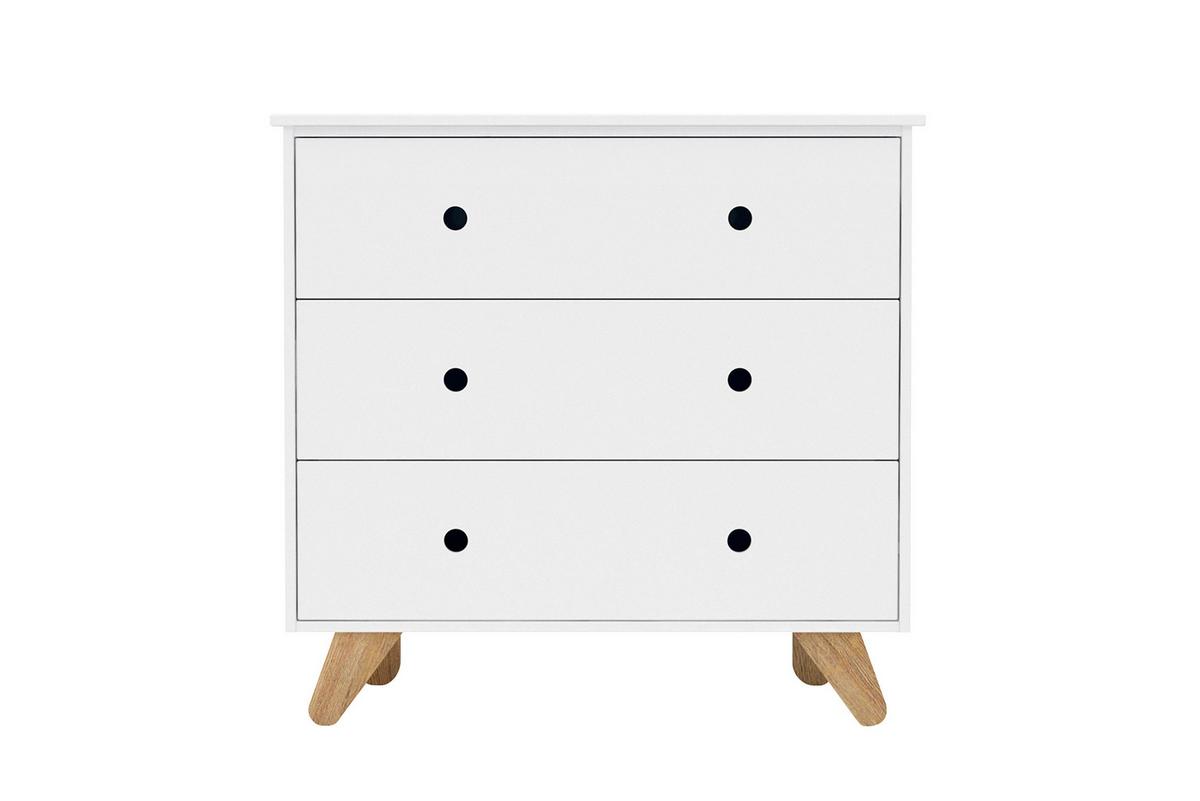 Kommode Weiß - Weiß/Naturfarben, Design, Holz/Holzwerkstoff (95/90/50cm) - Livetastic
