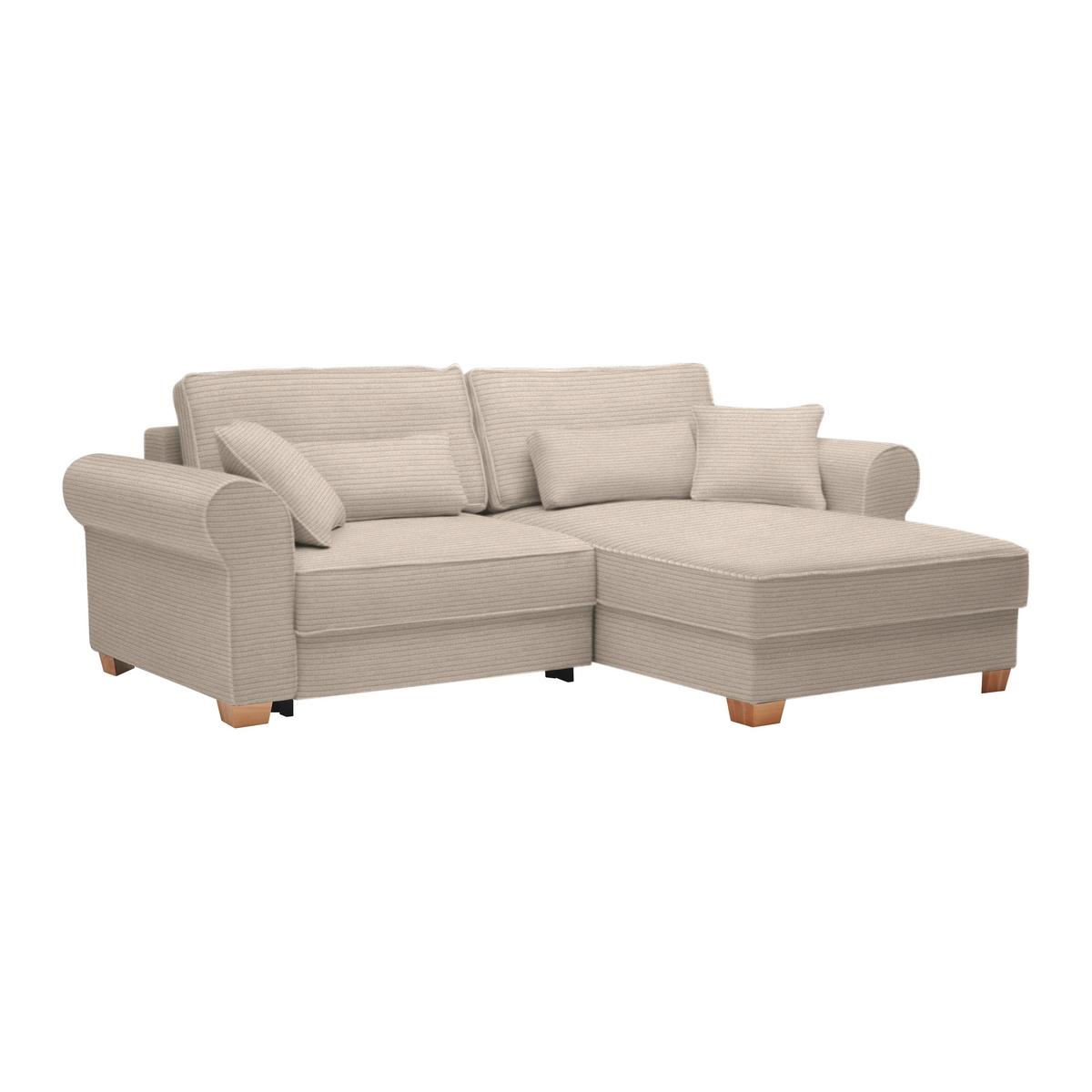 Wohnlandschaft Angelo Creme - Creme, MODERN, Holz/Holzwerkstoff (255/92/185cm) - Mömax