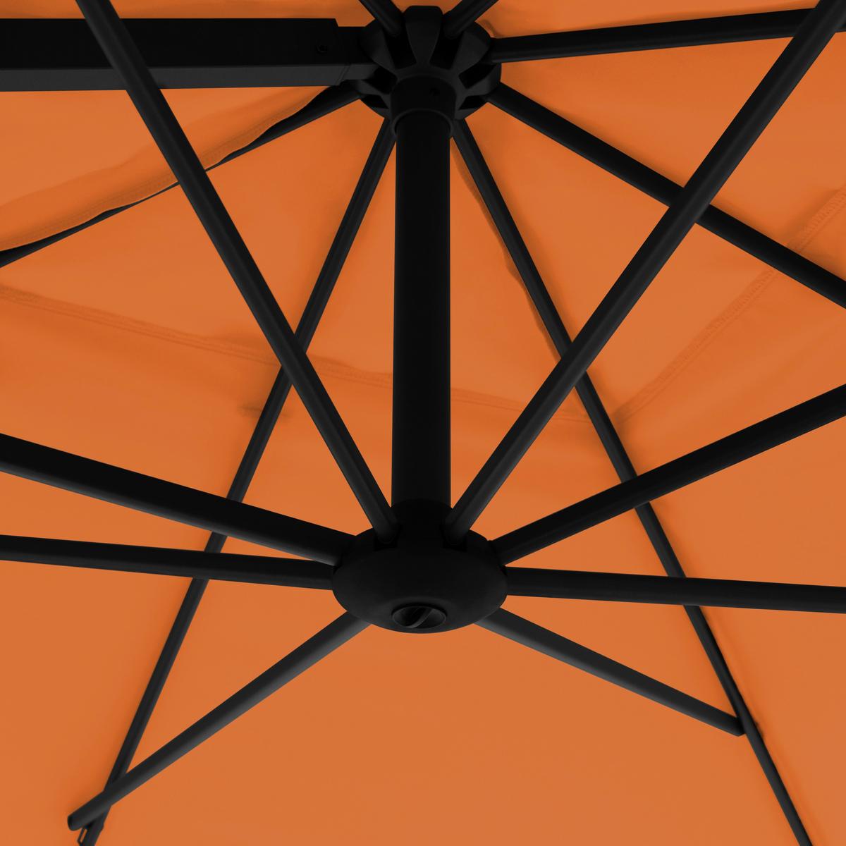 Ampelschirm MyZone Orange ca. 210x210cm - Anthrazit/Orange, Basics, Textil/Metall (210/210cm) - Doppler
